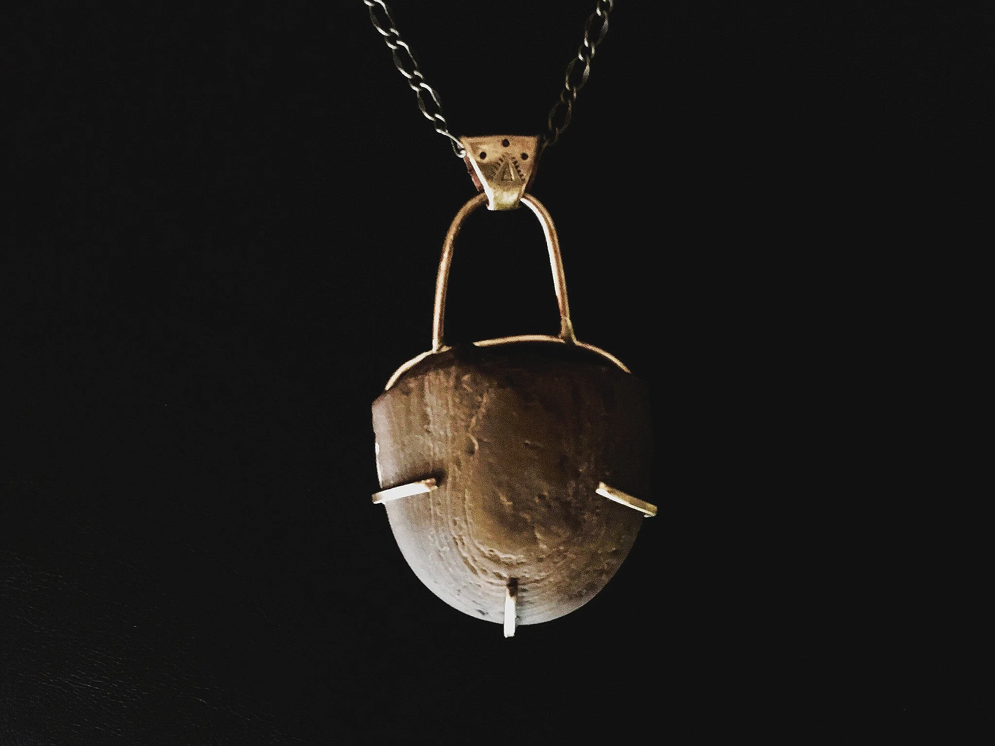 Brass and Found Stone Pendant ($175) (Sold)