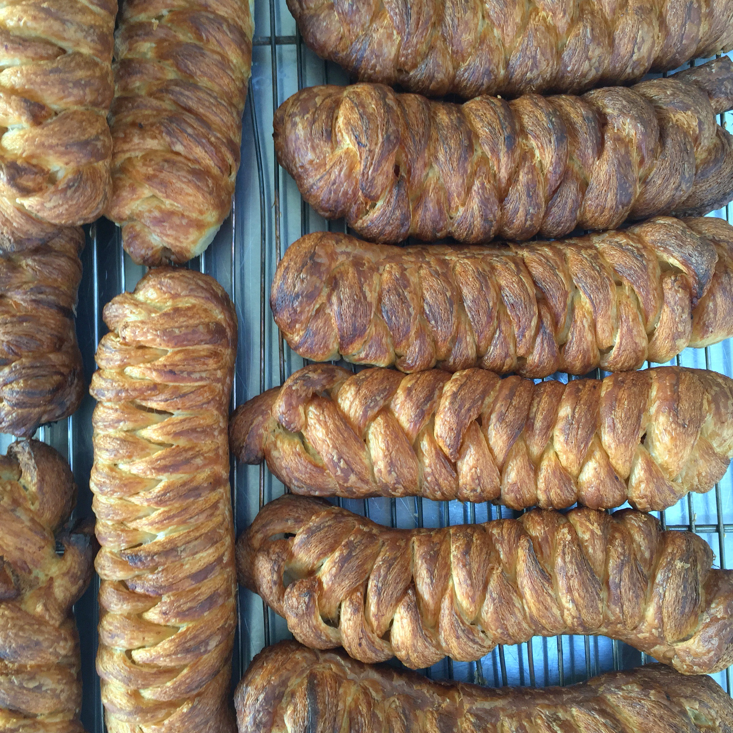 Braided laminted dough with goodies inside