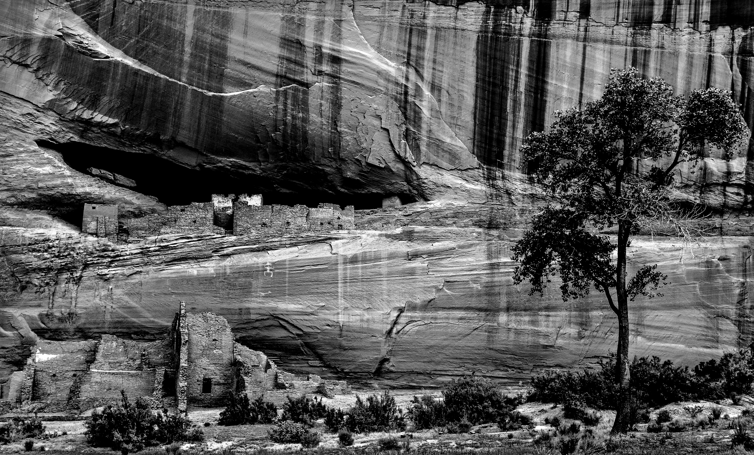  The white house pueblo ruins, Canyon De Chelly, Arizona.  