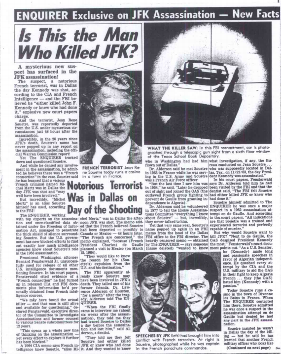 A FIle FRom the Harold Weisberg Archive with Souetre's Public Denial and Additional Unverified Claims of A French Connection.