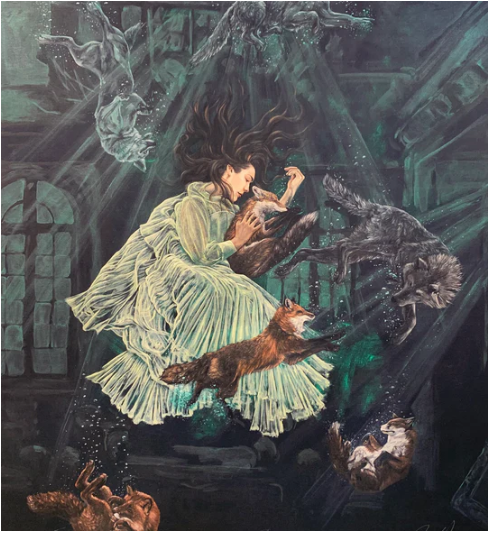 In between being and nothingness, she
believed the glass to be half full, the fox did
not agree as he took his last breath of
water. SOLD