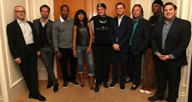 The main cast of Django Unchained ft. Quentin Tarantino