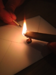 Tilt the wax to the side and drip