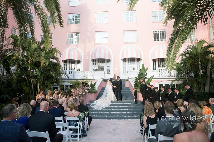 Couple getting married outside the Don Cesar Beach Resort