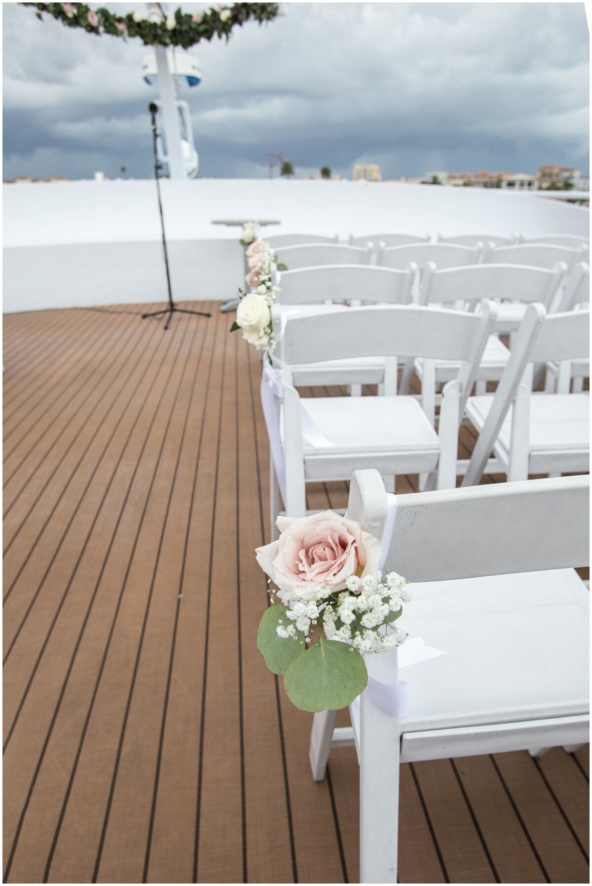  Aisle decor for ceremony on yacht 