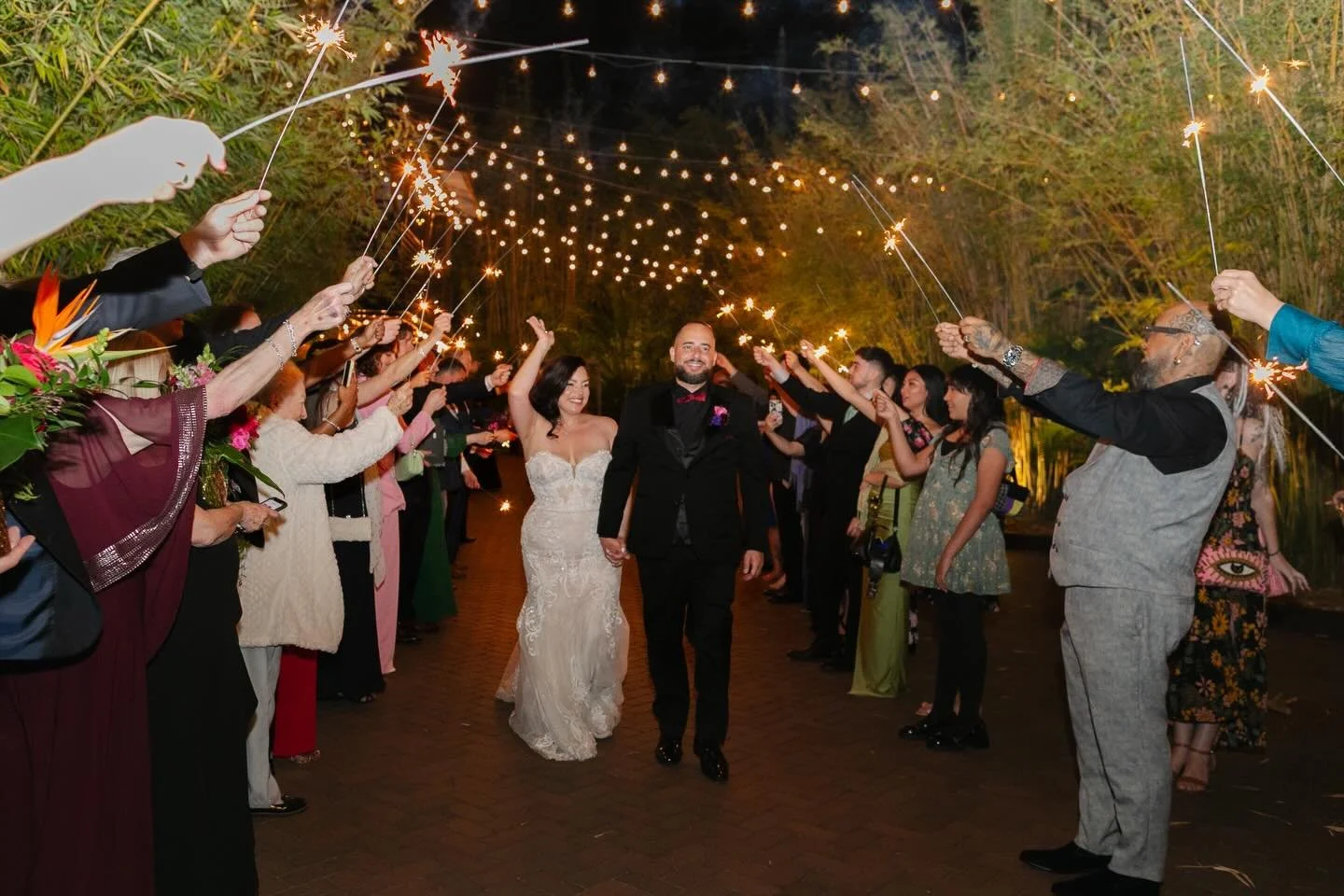 Happy 1st Anniversary, Angela &amp; Enrique! ✨

What a perfect way to end an incredible night&hellip; walking through a tunnel of sparklers surrounded by the people who love you most @nova_535 . It was such a joy capturing your beautiful celebration!