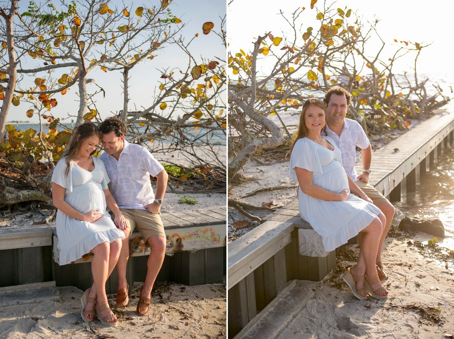 maternity photos of couple at cypress point park