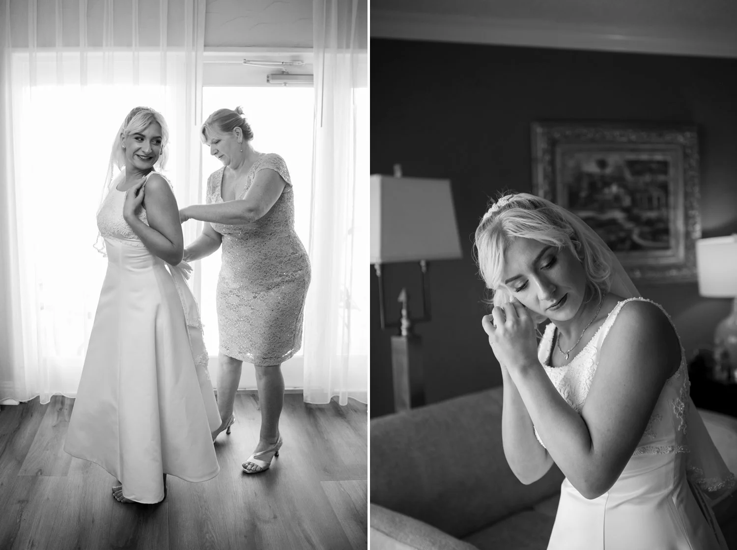 bride getting ready at safety harbor resort and spa with mom