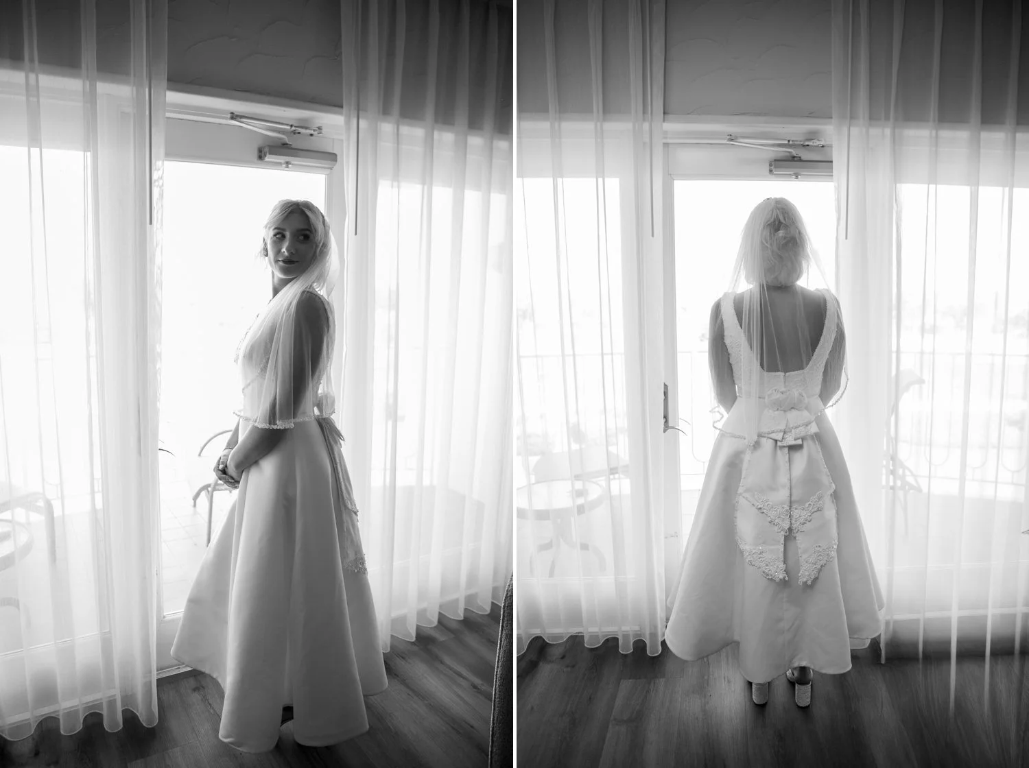 black and white photos of bride at safety harbor resort and spa