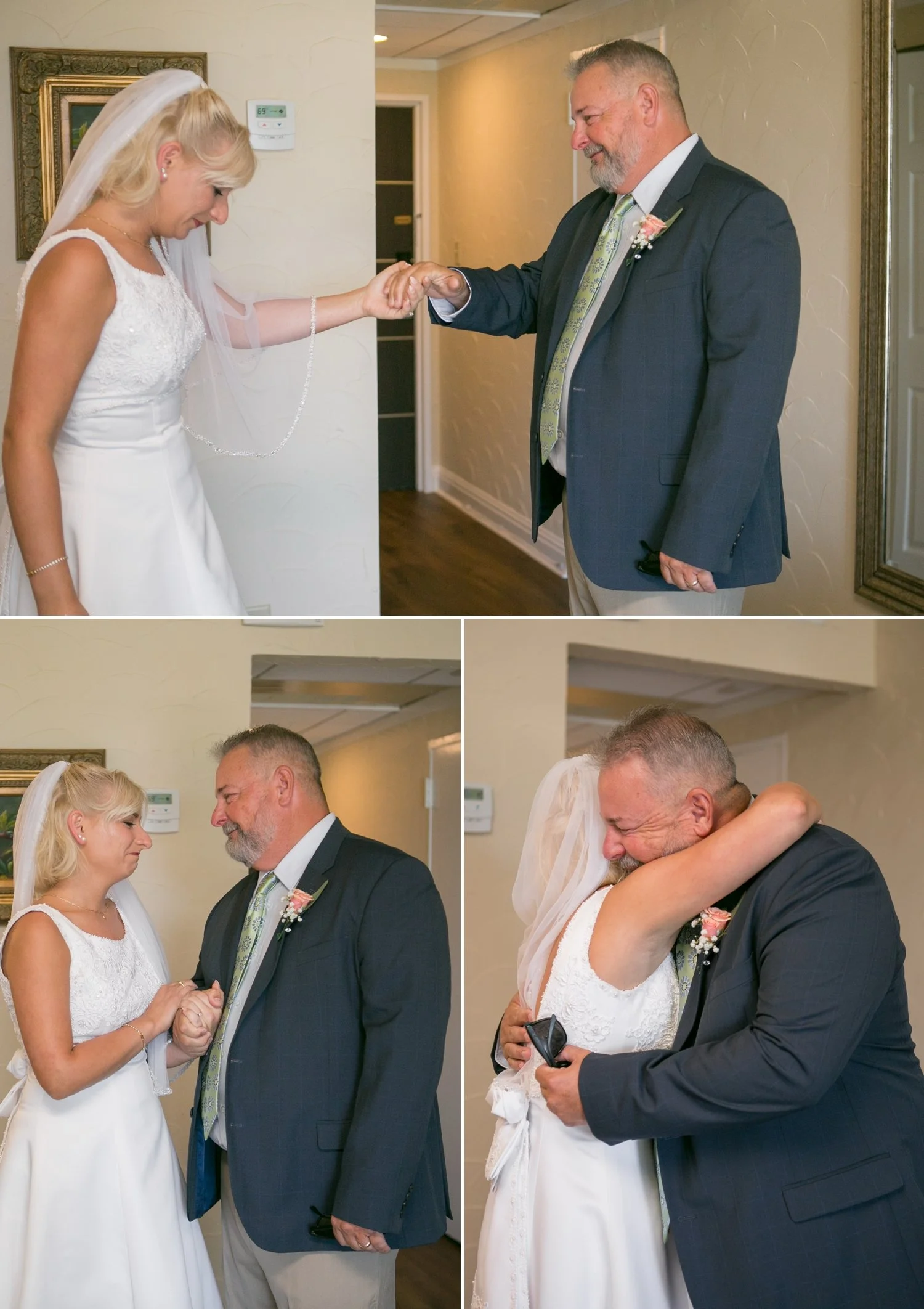 first look with bride and dad at safety harbor resort