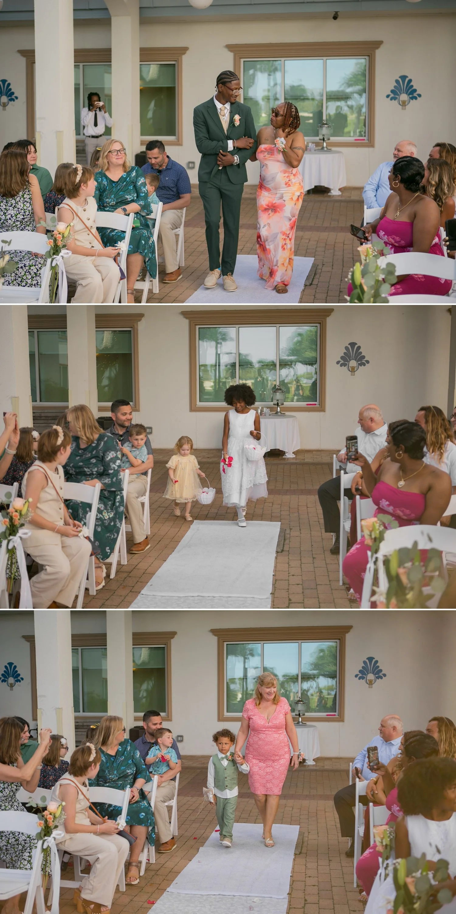 wedding party entering ceremony in tranquility garden at safety harbor resort