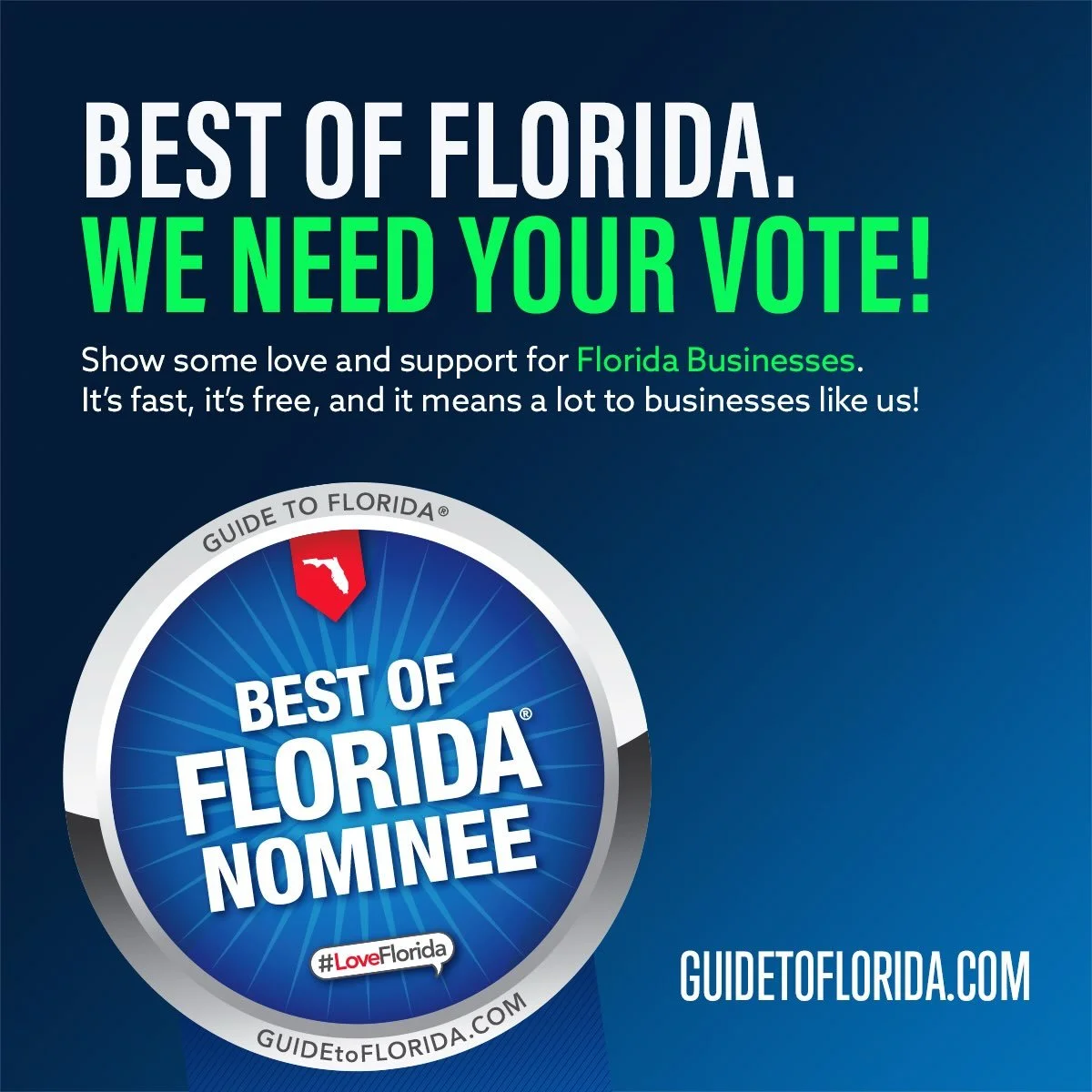 Will you vote for us??? ! 🩷

We&rsquo;ve been nominated for Best Wedding Photographer 2026 with Guide to Florida&rsquo;s Best Of awards and I&rsquo;m hoping to defend our 2025 win!

Voting takes less than a minute: 1️⃣ Click  link in bio  2️⃣ Scroll