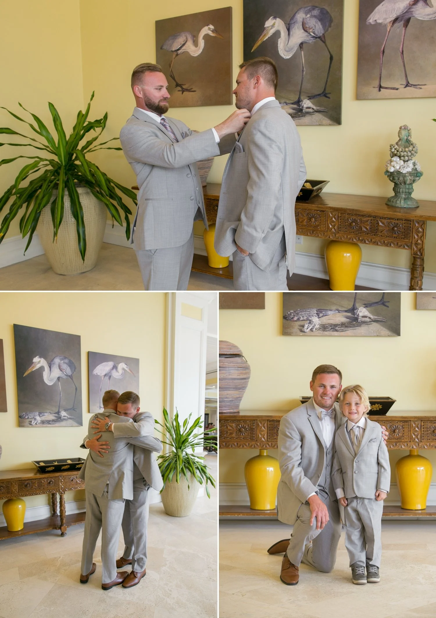 Groom and groomsmen getting ready for Sand Pearl Resort wedding, Clearwater Beach — Carrie Wildes Photography