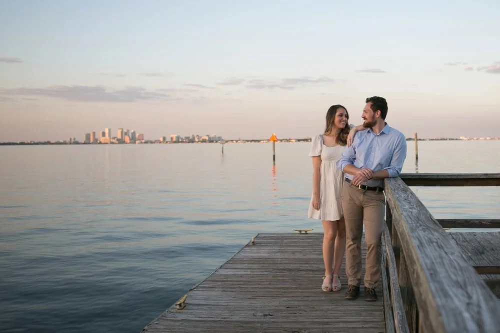 Sunset engagement session at Ballast point Park, South Tampa.