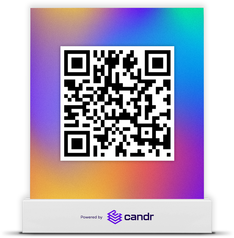 Candr QR code stand concept