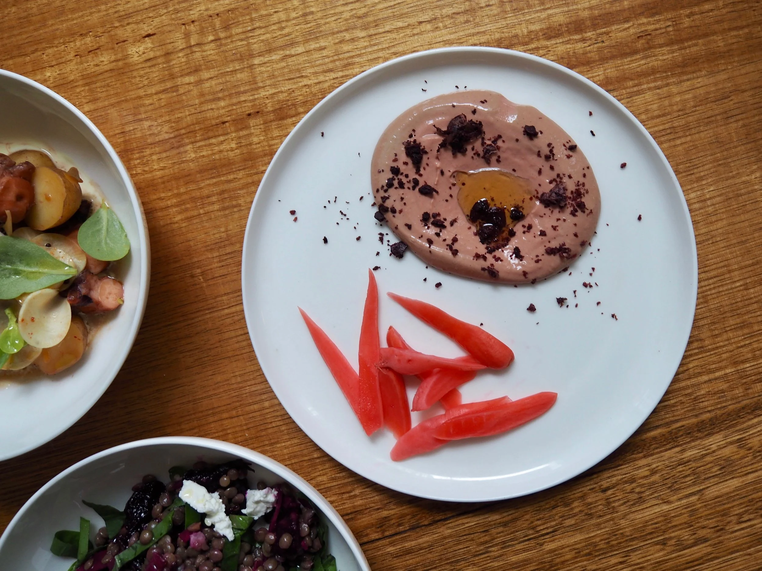 Chicken liver parfait with pickles and rye