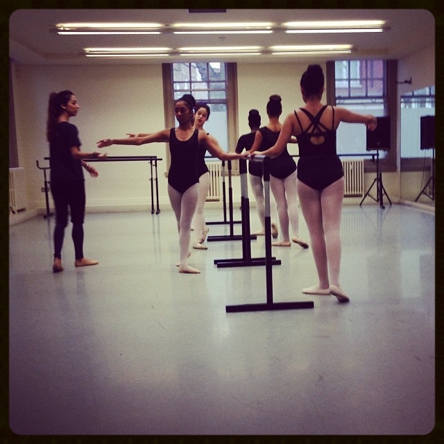 Sarah Kundi leading a ballet technique class
