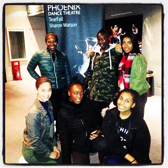 The dancers with Phoenix Dance Theatre Artistic Director, Sharon Watson