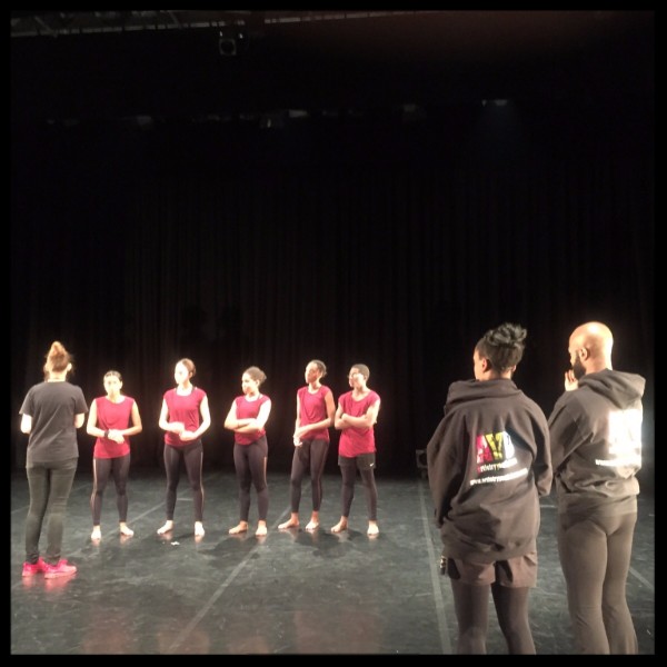 The dancers in rehearsal at 'Restec', Leeds