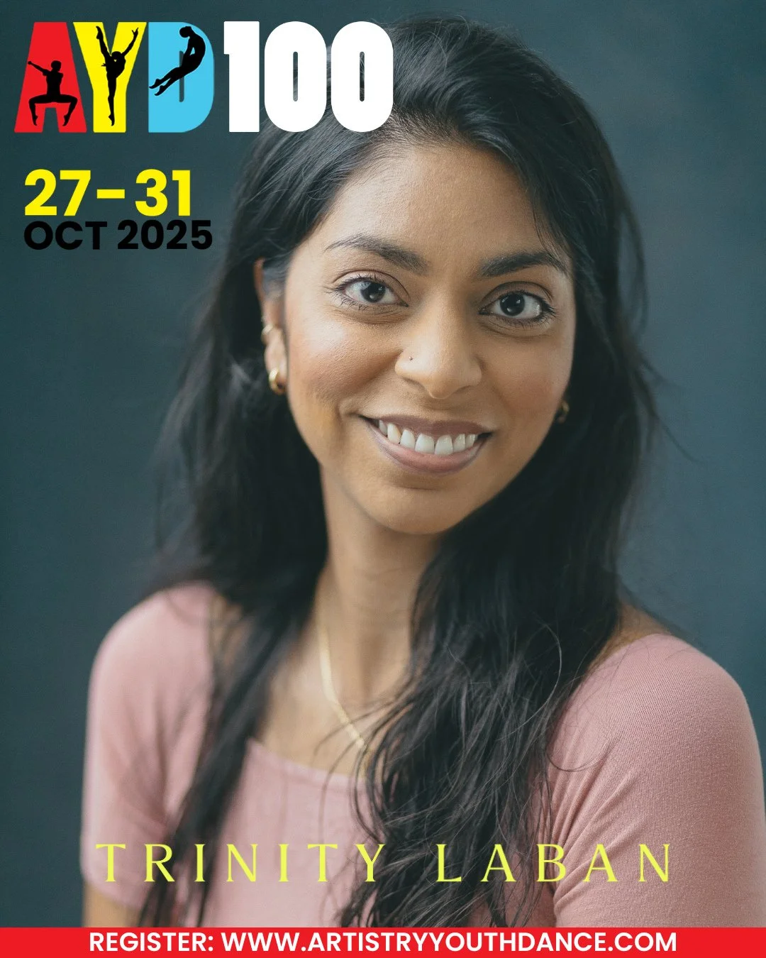 🌟 AYD100 DANCE WORKSHOP &amp; SCHOLARSHIP PROGRAMME 🌟⁠
Mon 27 &ndash; Fri 31 Oct 2025 | Trinity Laban, London | Ages 12&ndash;19⁠
⁠
📢Teaching Artist Announcement⁠
🪩 Teaching Artist: Reena Bhattacharjee @reenab⁠
Gold Partner: @trinitylaban⁠
⁠
❤️💛