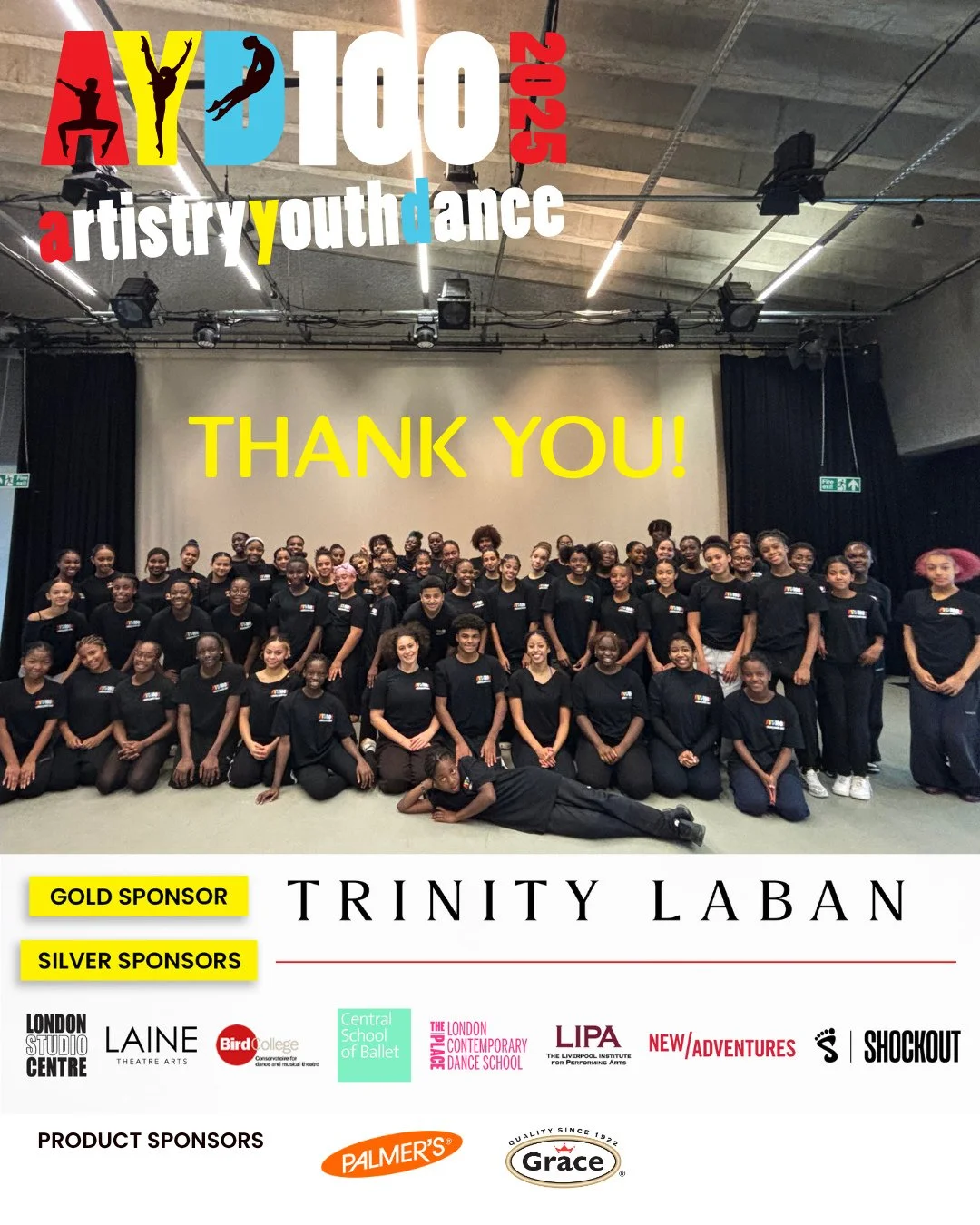 🔥 AYD100 Dance Workshop &amp; Scholarship Programme Success⁠
⁠
We had an incredible 5-days at AYD100 Dance Workshop &amp; Scholarship Programme this year, hosted by our Gold Partner, Trinity Laban.⁠
⁠
Welcoming 75 young people of African and Caribbe