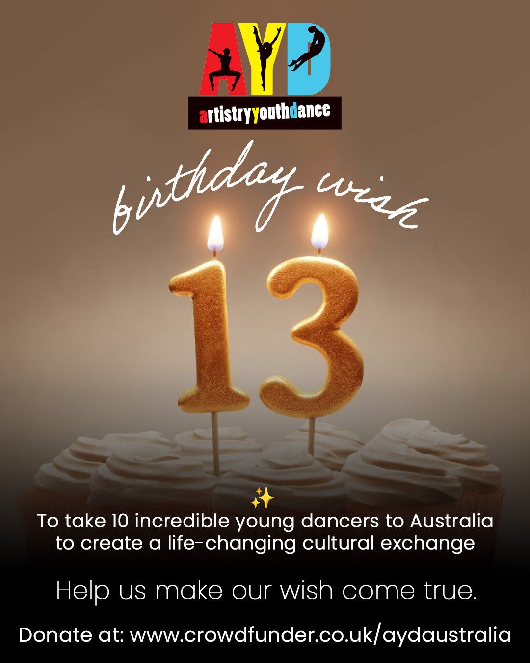 It&rsquo;s our birthday 🎉⁠
🎂 To celebrate our birthday, we&rsquo;re asking for a special gift:⁠
⁠
✨ To take 10 incredible young dancers to Australia⁠
✨ To create a life-changing cultural exchange⁠
✨ To make sure no one is left behind⁠
⁠
👉🏾 Donate