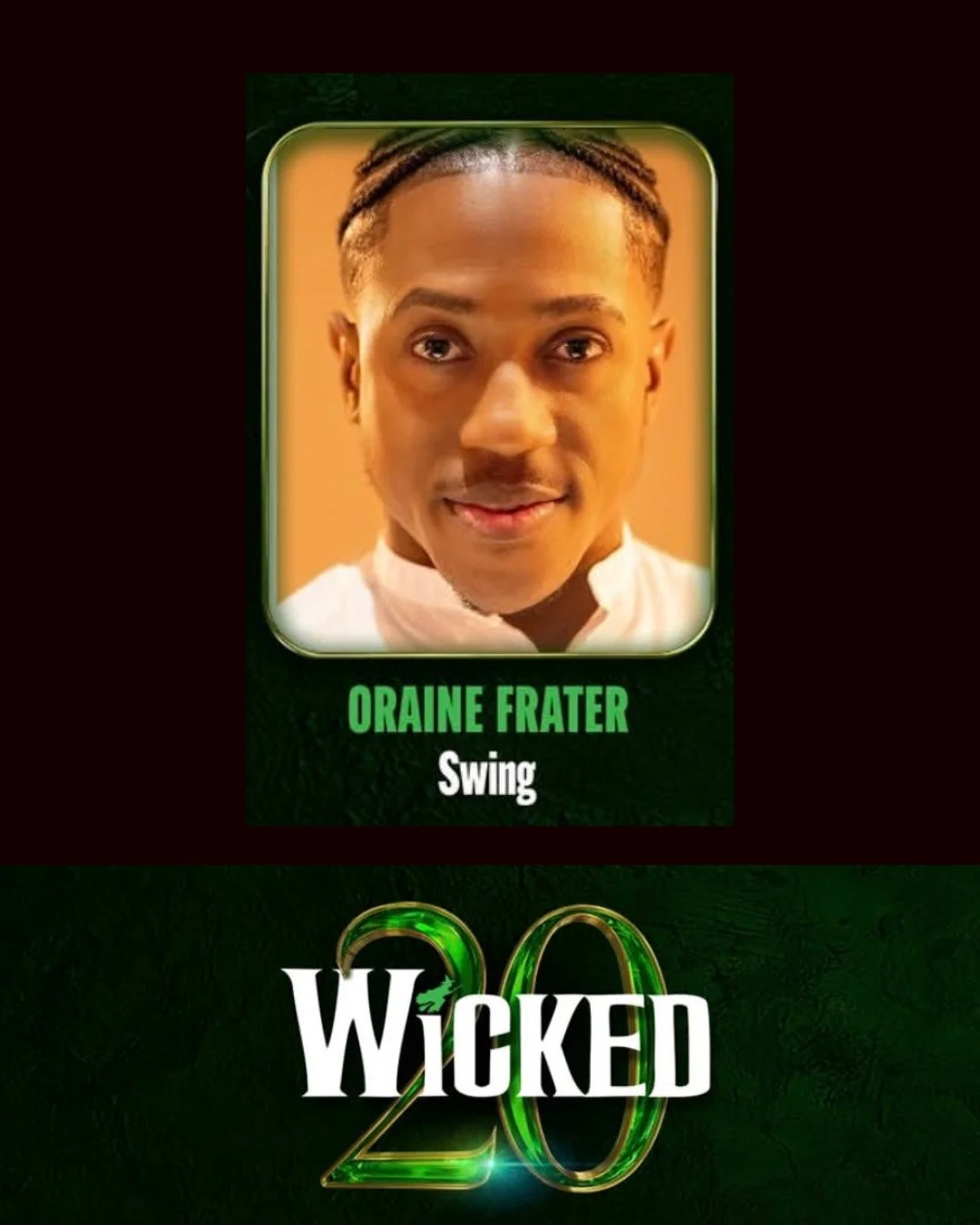 Congratulations to our AYD Dance Instructor (Contemporary) Oraine Frater @dance_eminence on joining the 2026/2027 cast of @wickeduk in the West End!⁠
⁠
We are incredibly excited for Oraine as he teaches our AYD dancers whilst performing in London's c