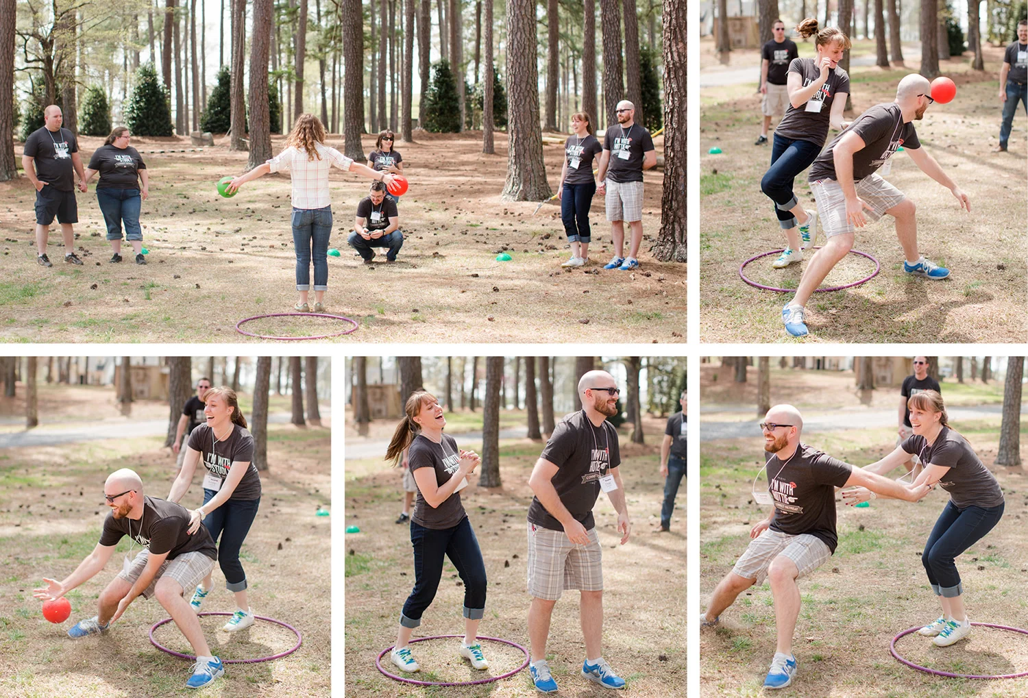 Photo credit: Katelyn James Photography Wednesday afternoon was quite entertaining! We spent plenty of time outside learning ways to work together and work as a group. Trust, communication and roles were common themes. I absolutely LOVE these shots from Katelyn of Chad and I playing "Serve and Protect". As our group launched a sponge ball at me from all angles, Chad had to protect me by blocking them all. As we rotated back and forth, soon, there were two balls being thrown!