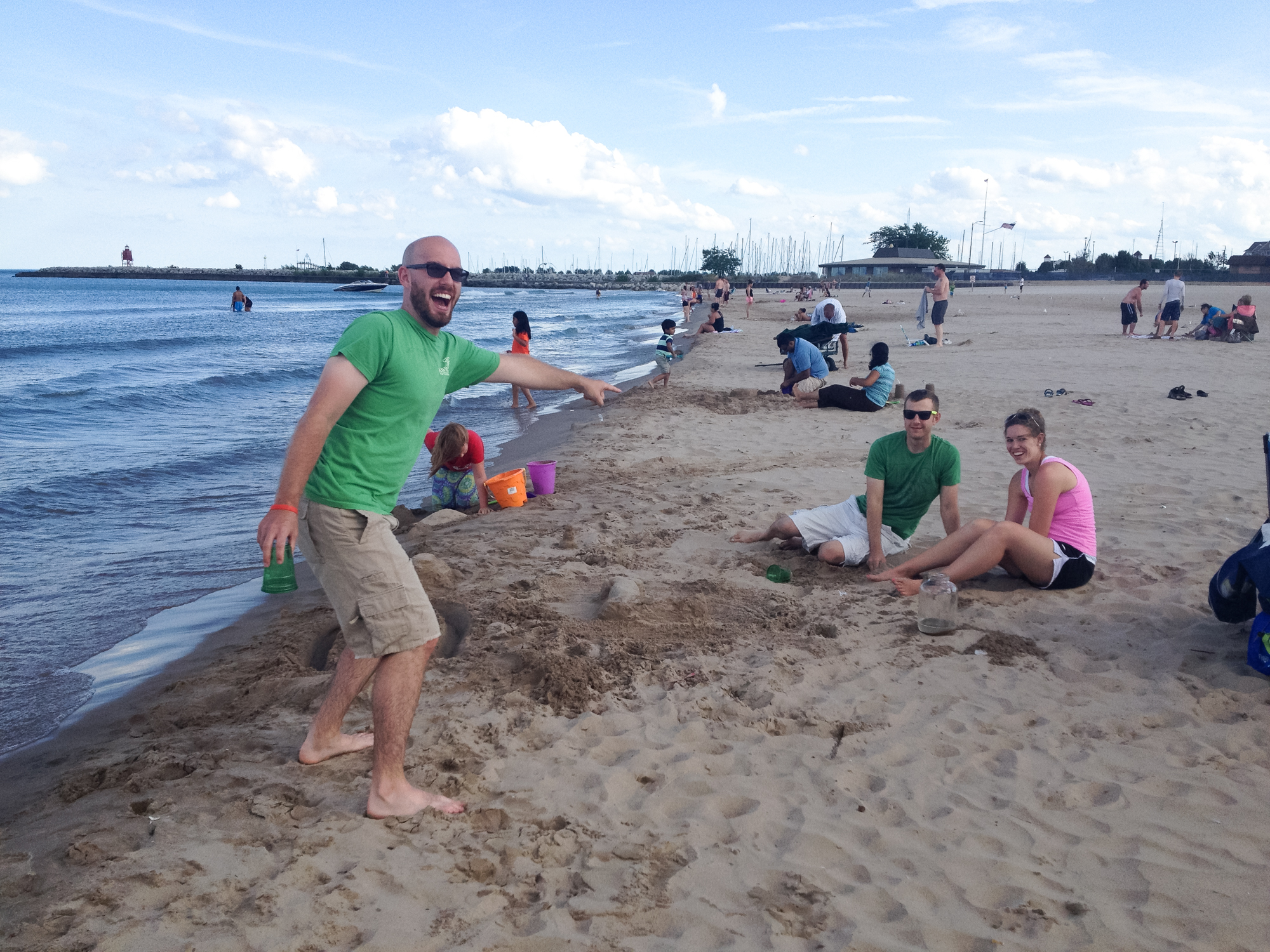  An impromptu beach day at North Beach in Racine over Labor Day weekend was perfect: bocce ball, sand castles and picnic food with silly friends. 