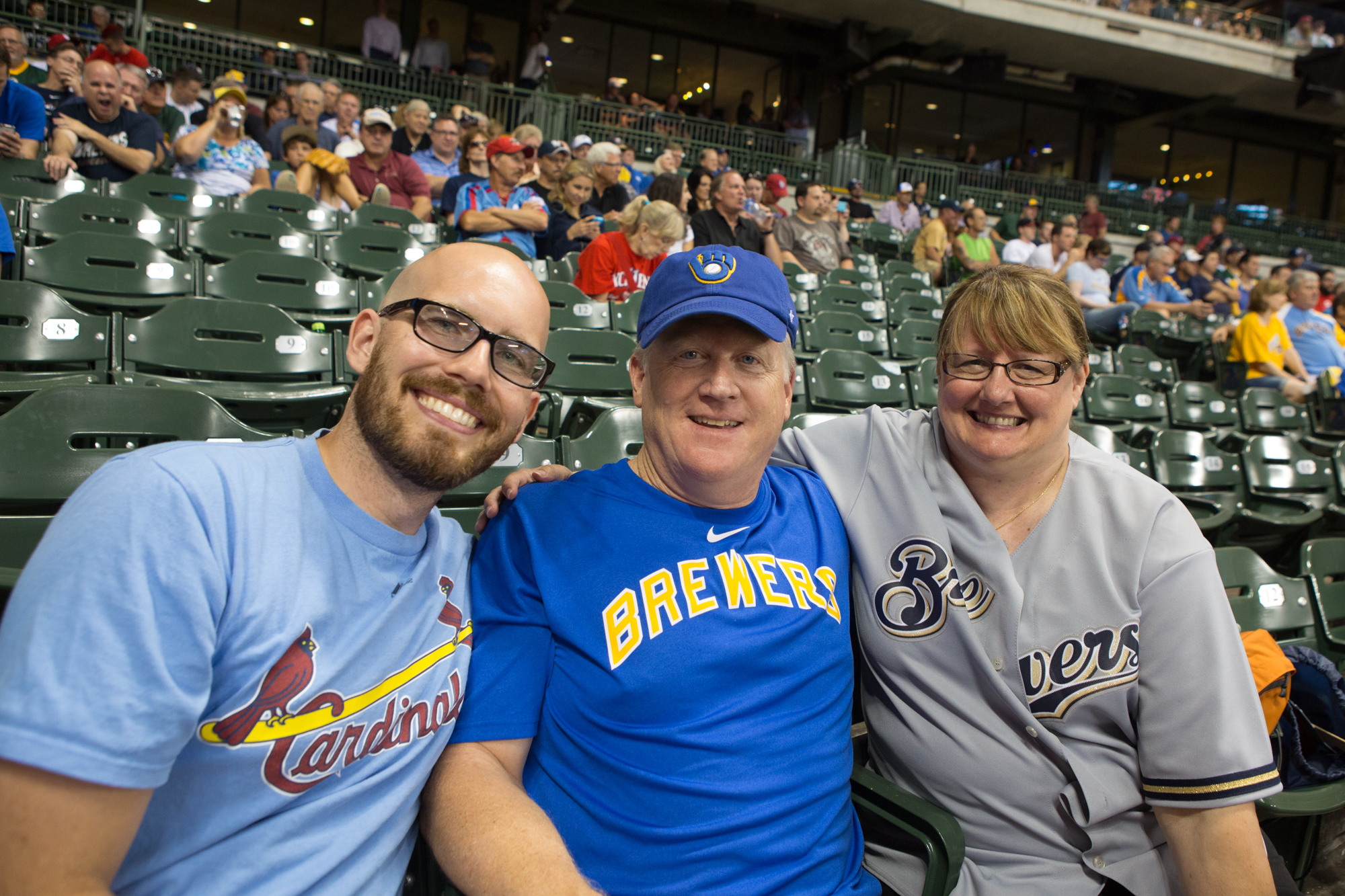  Lew and Carol have been great friends from our church. A surprise Brewers/Cardinals seat-upgrade from them made this night extra special. 