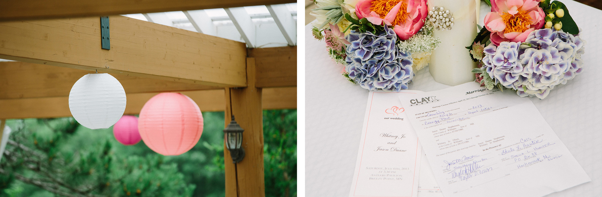 Breezy Point's Antler's Pavilion Wedding and White Birch Room Reception