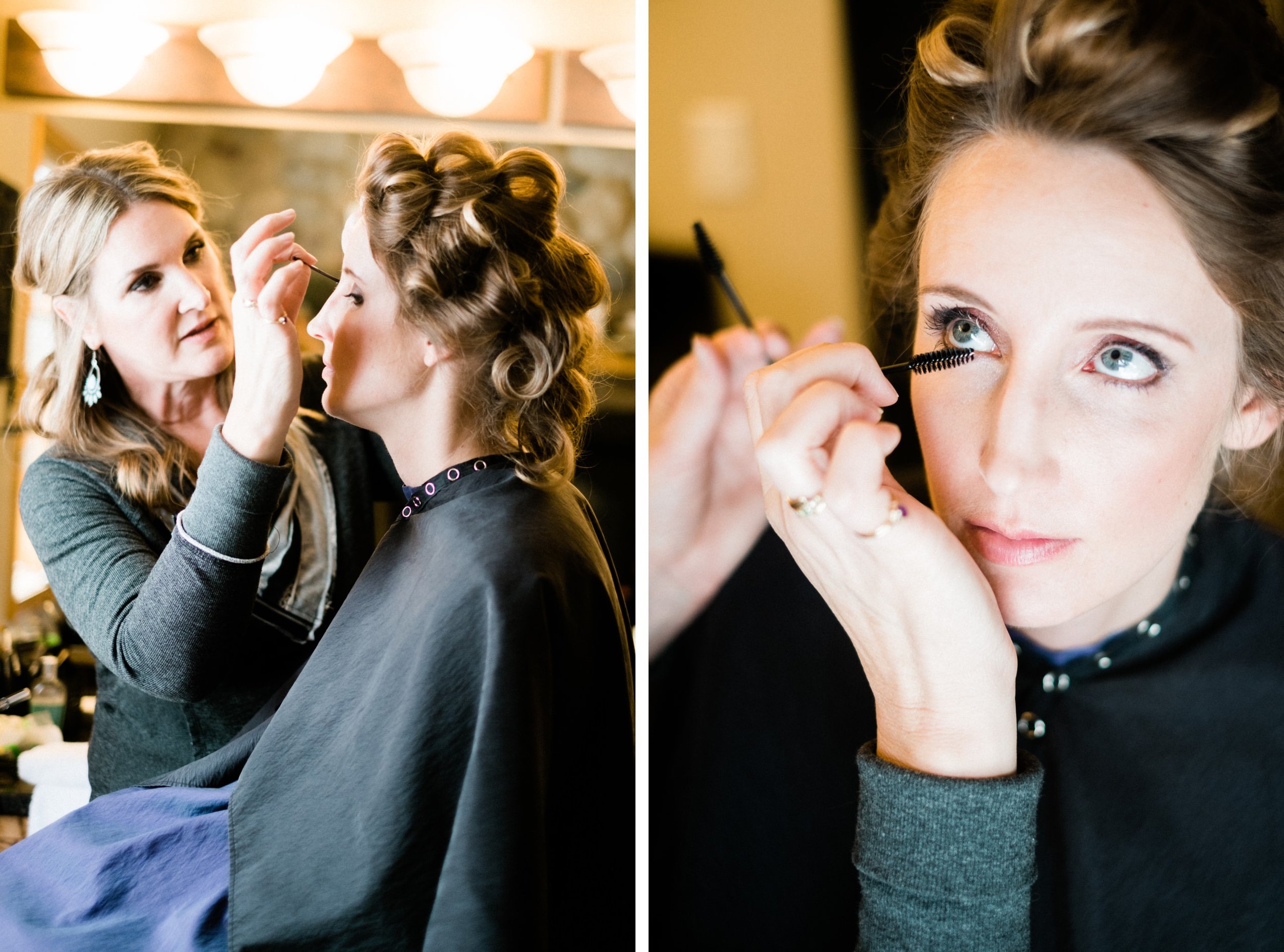 Bride getting ready at Pine Peaks with Captivating Beauty