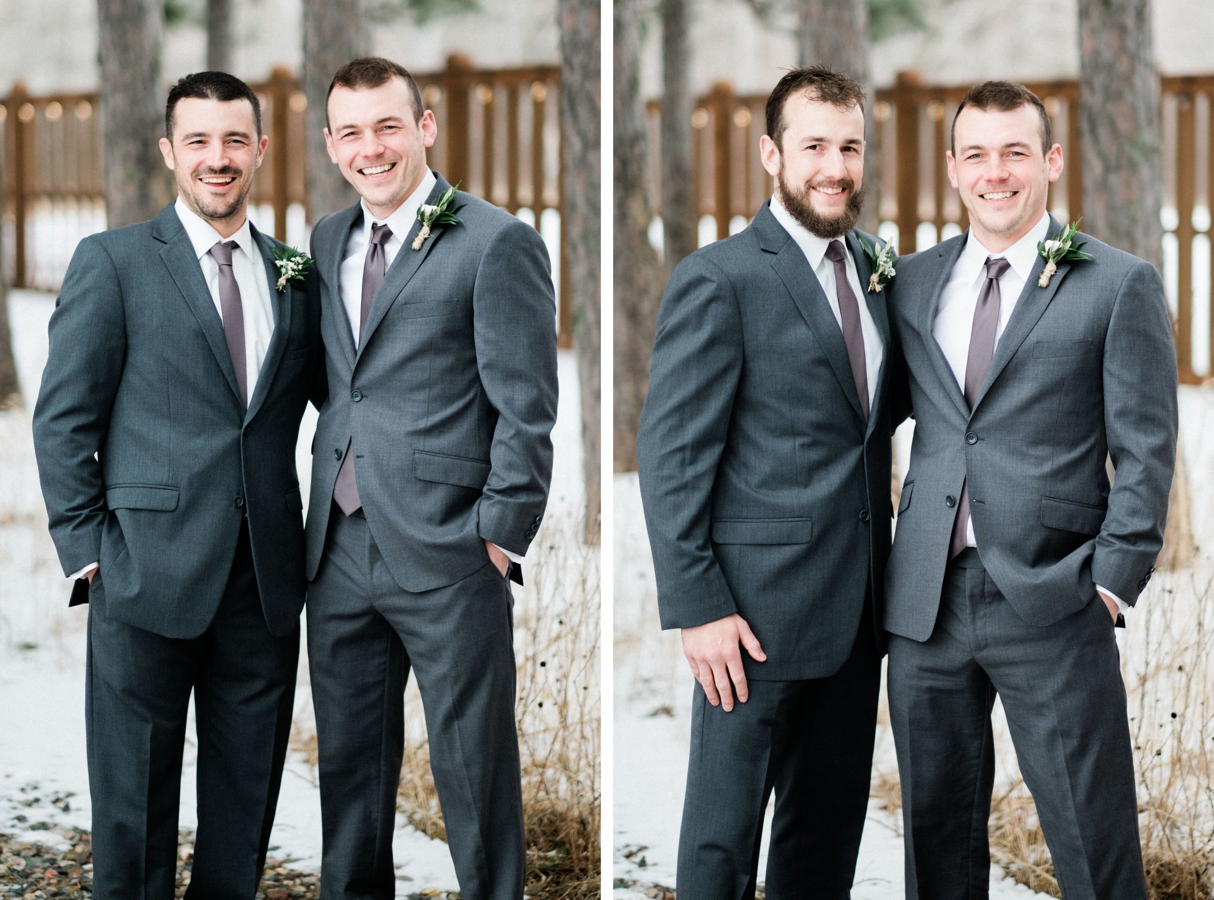 Wedding party portraits at Pine Peaks Event Center in Northern, 