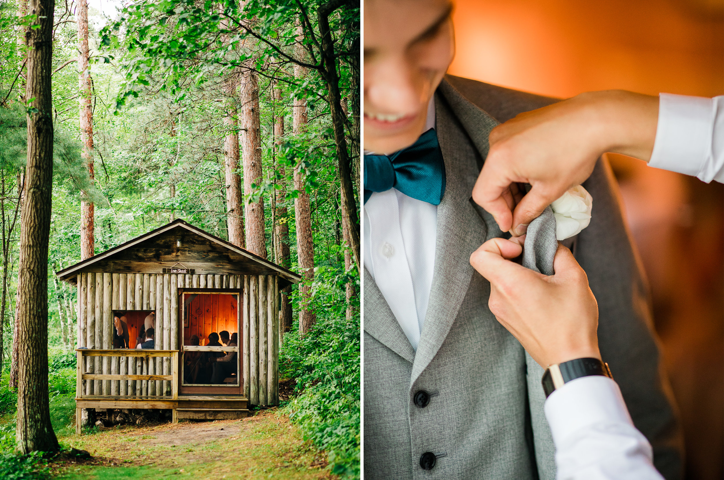 Minnesota wedding at the Couple's Cabin in Northern, MN