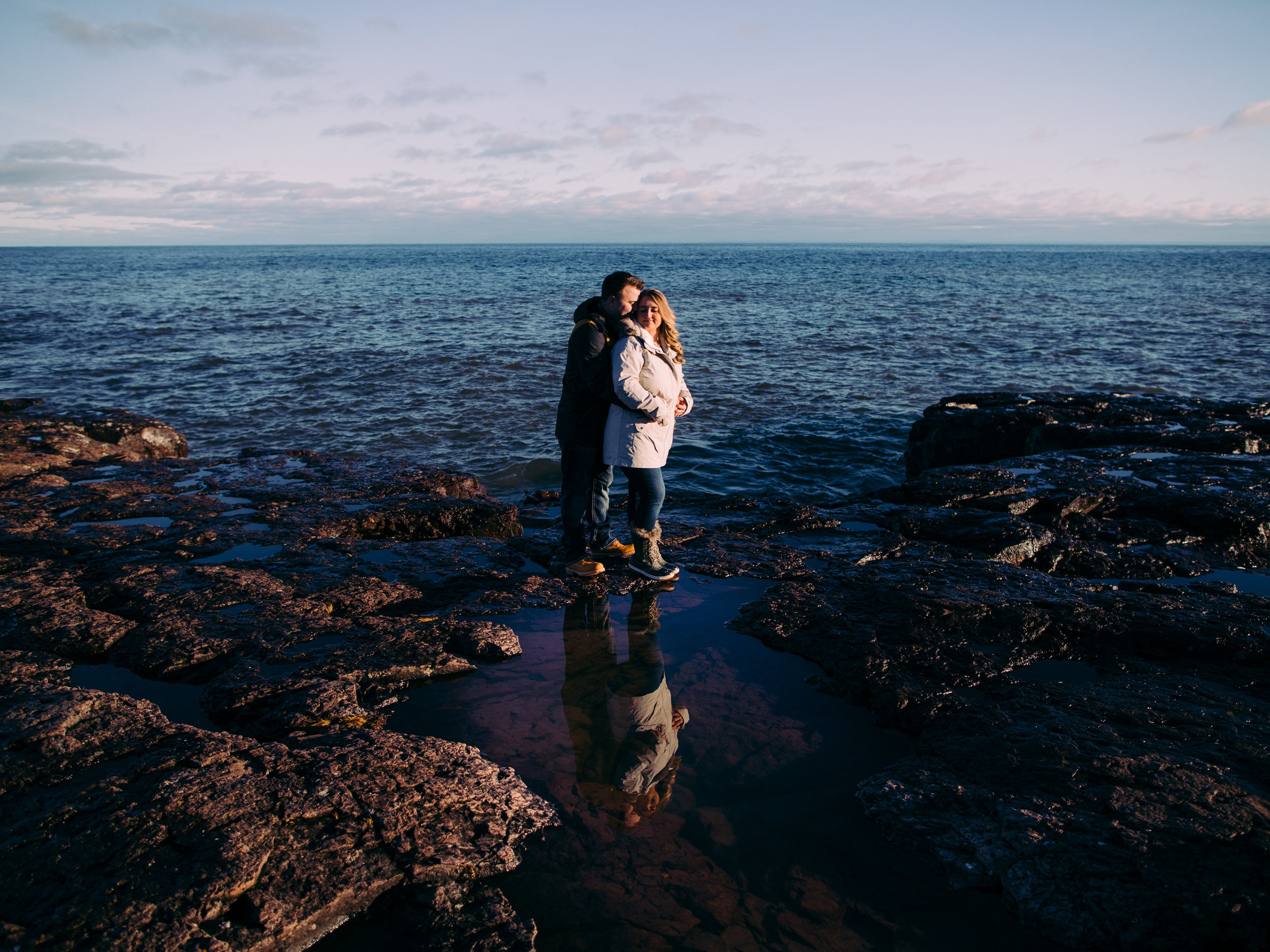 Gooseberry Falls Winter Engagement Session in Minnesota