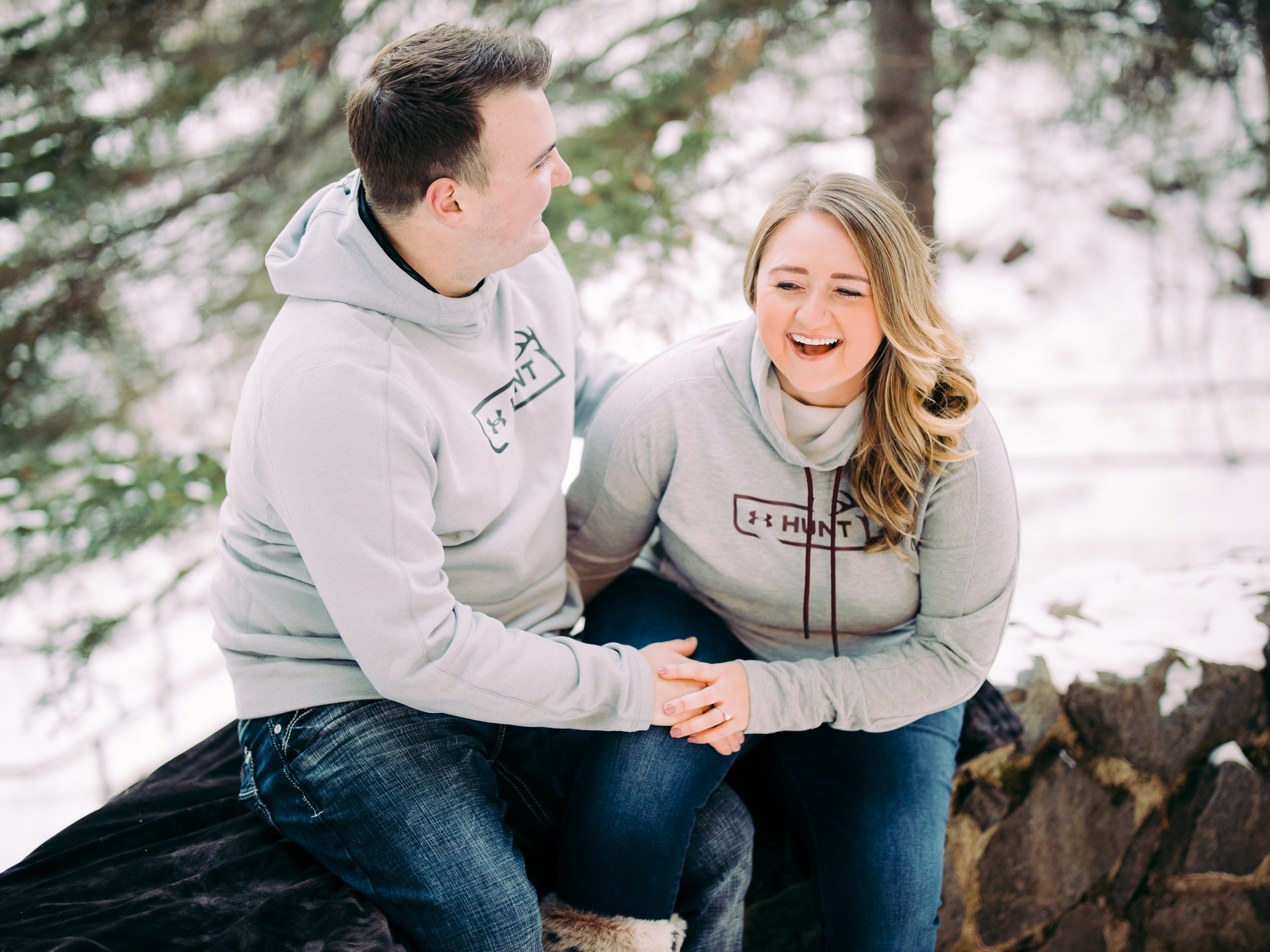 Gooseberry Falls Winter Engagement Session in Minnesota