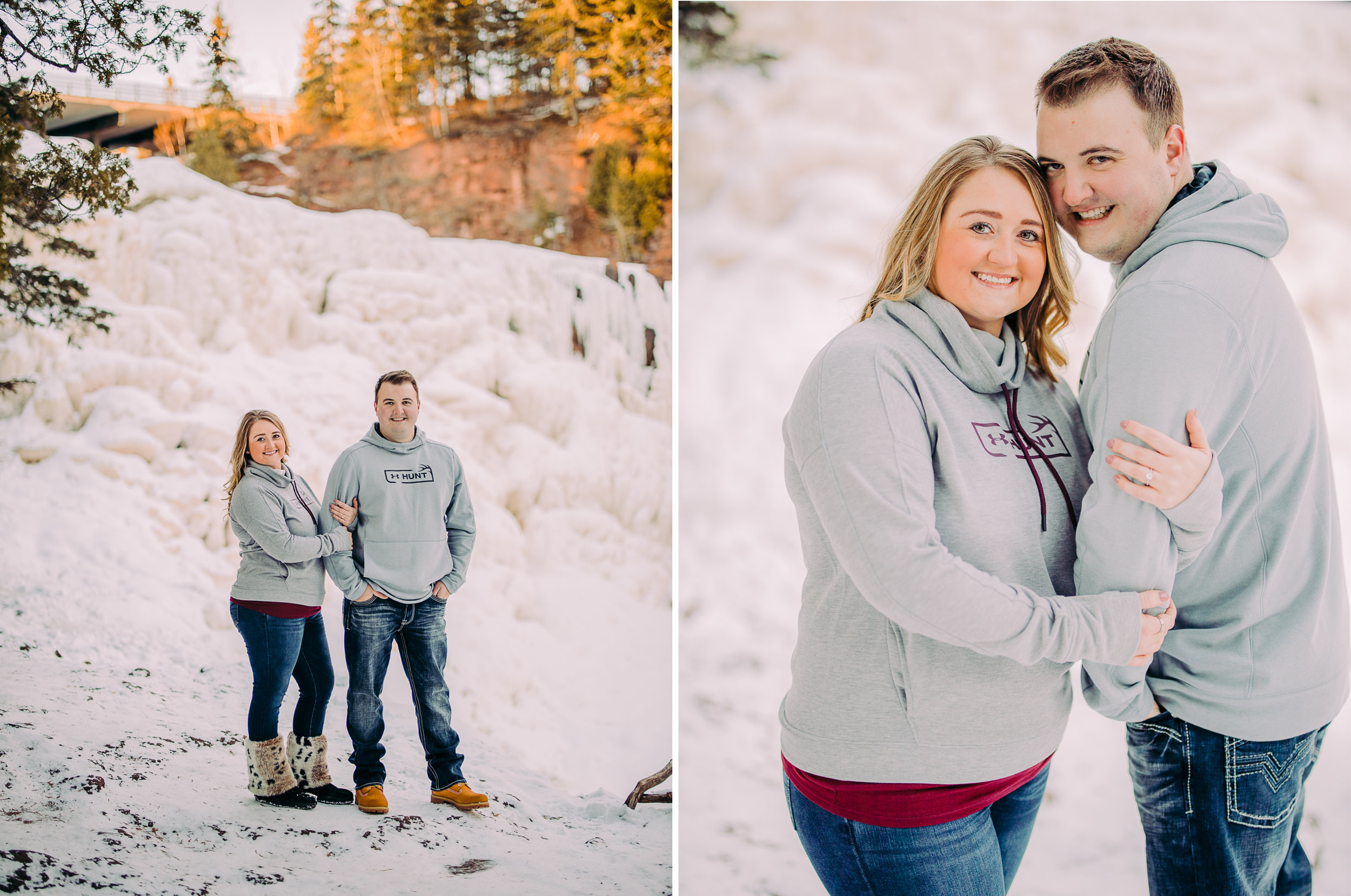 Gooseberry Falls Winter Engagement Session in Minnesota