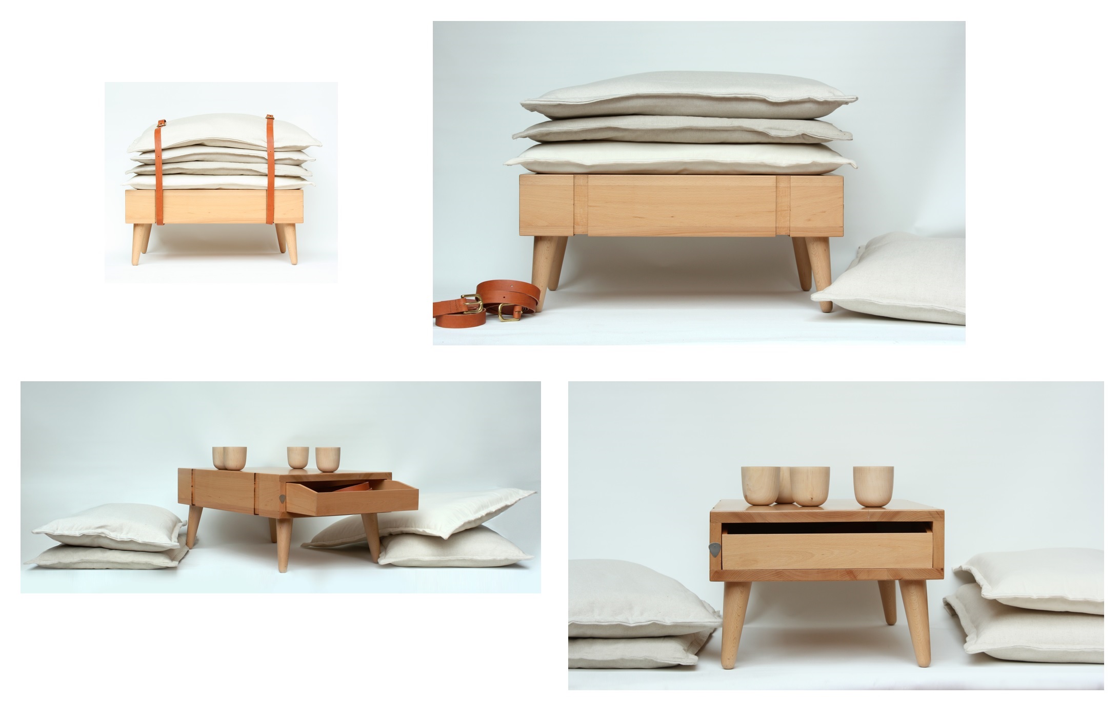 ​Banquete que é uma mesa de chá ou banco, do escritório espanhol&nbsp;Micomoler Estudio&nbsp;