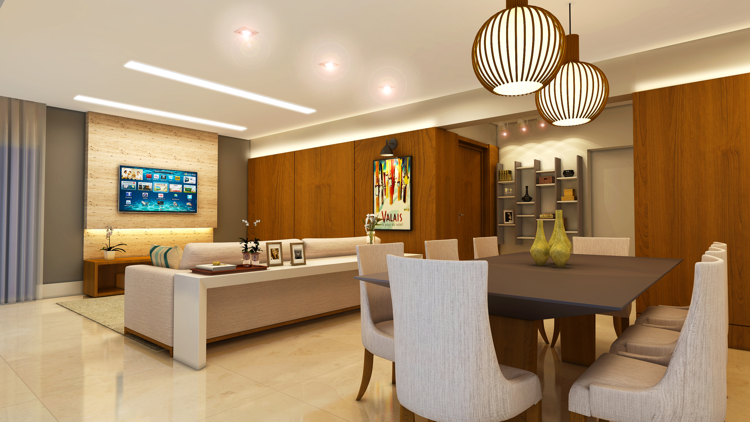 Living Apartamento Pompéia - São Paulo / SP - 160 m2 Projeto: Madi Arquitetura & Design Imagem: Érica Alfieri