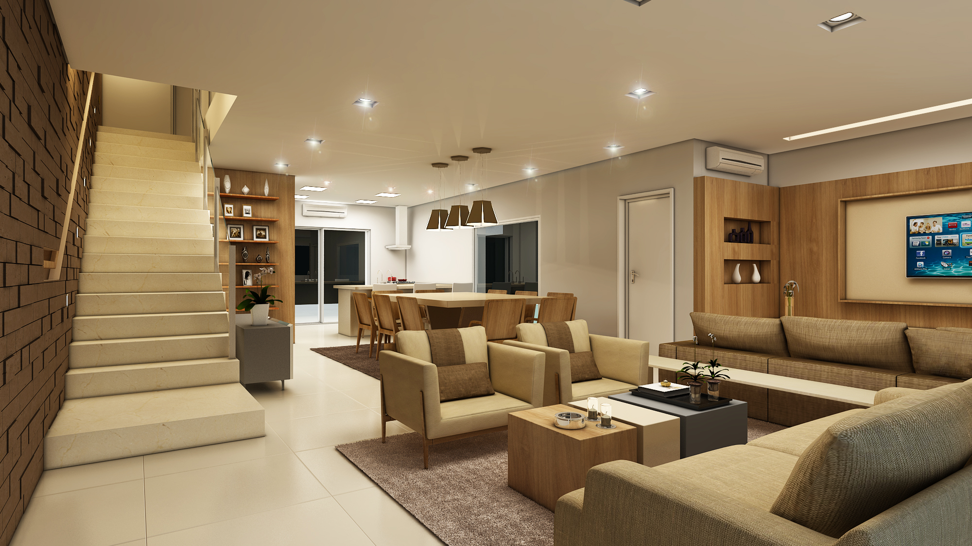Living Residência Vila Livieiro - São Paulo / SP - 140 m2 Projeto: Madi Arquitetura & Design Imagem: Érica Alfieri