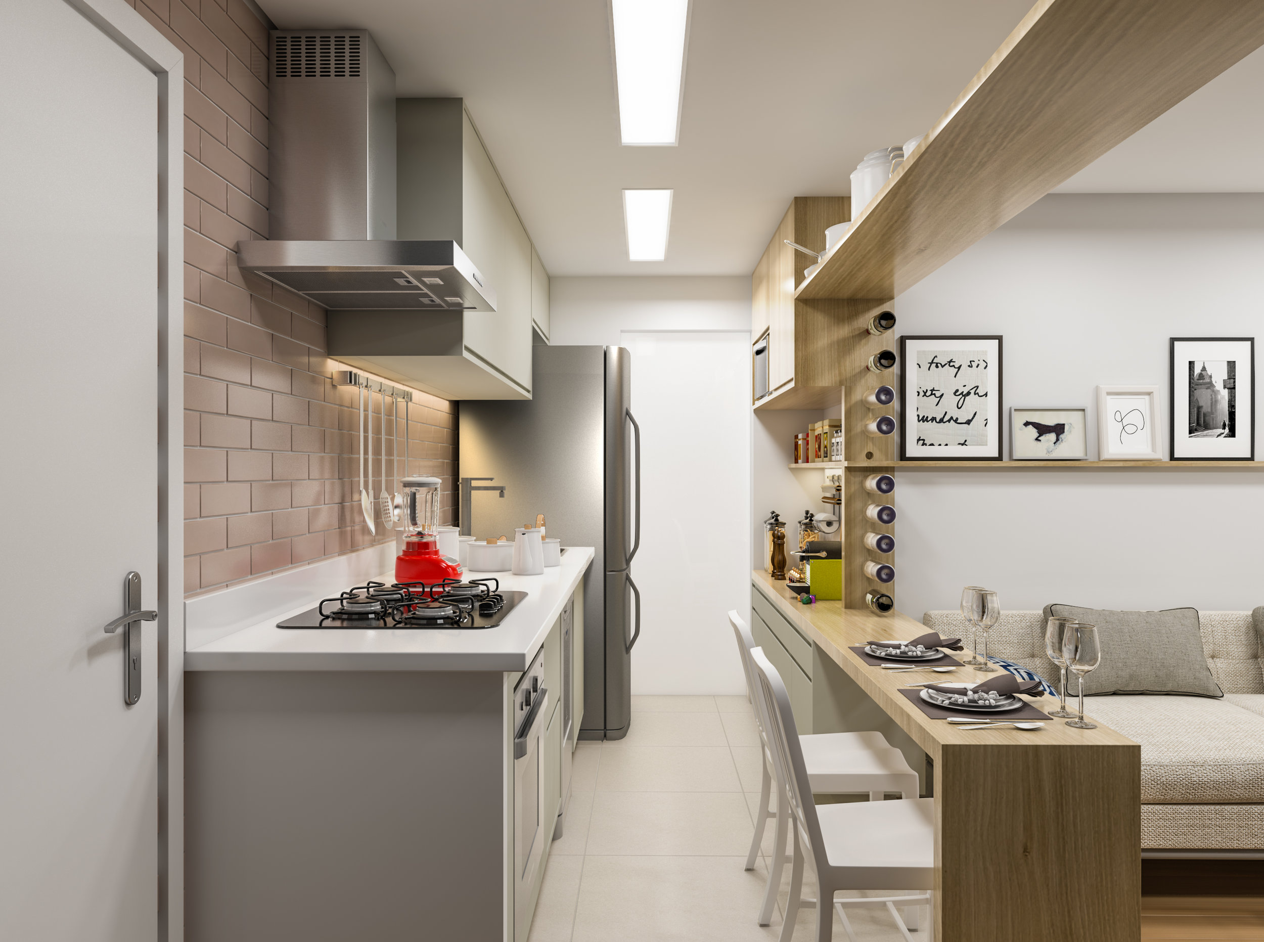 Cozinha Apto Av. Suzana - Vila Gumercindo - São Paulo / SP - 90 m2 Projeto: Madi Arquitetura & Design Imagem: Érica Alfieri