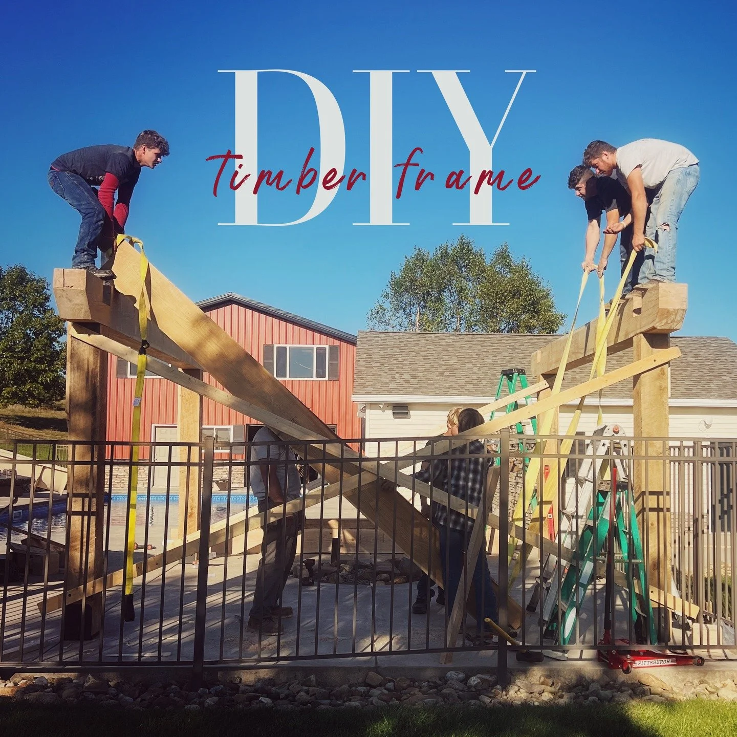 Our customer out of Pennsylvania crafted and assembled his own timber frame from our timbers. Here's what he had to say: "Awesome business. Bought some very large white oak beams for an outdoor pavilion. Very knowledgeable and great communicatio