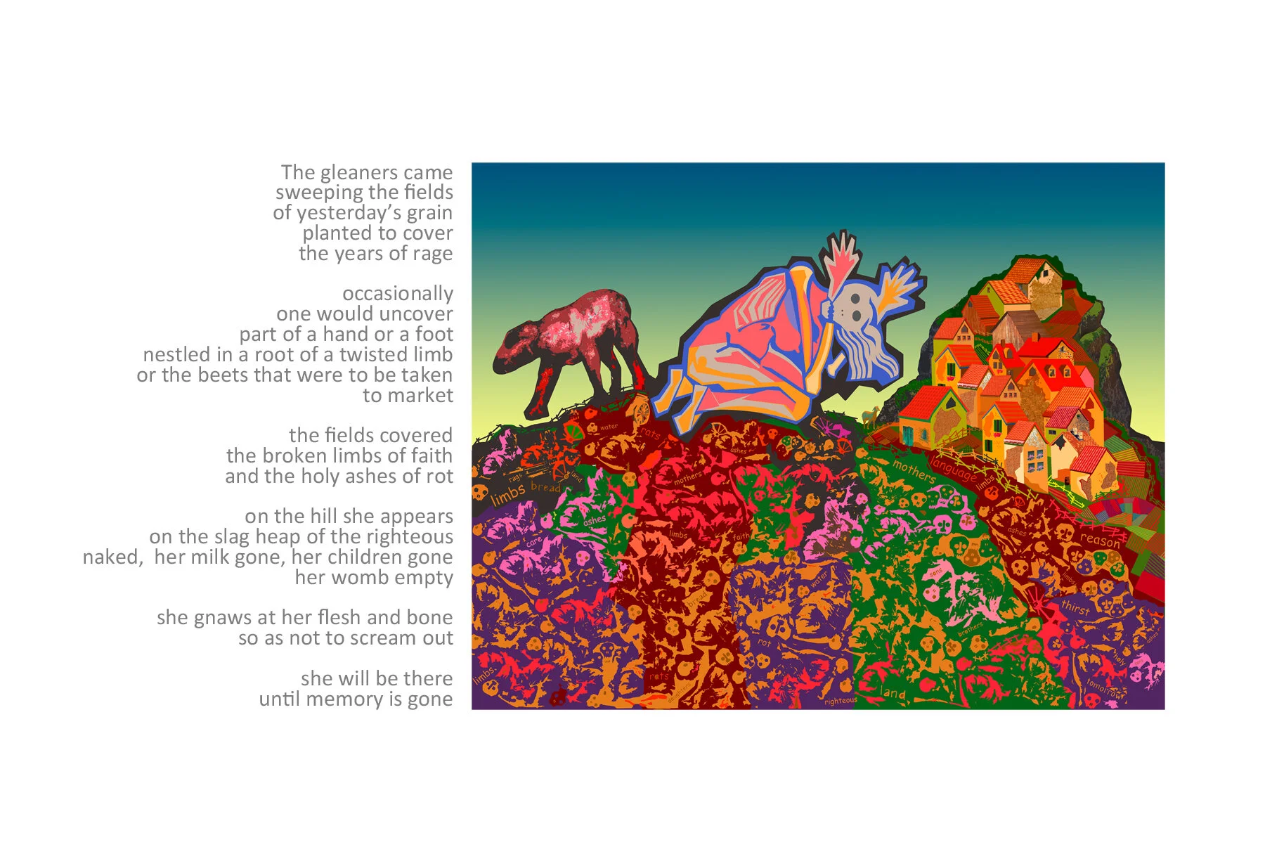 7a) Mostar anguished woman, poem and words, 18 x 24.jpg