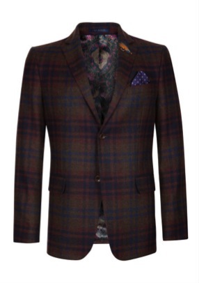 Wool check jacket by Ted Baker, $625 
