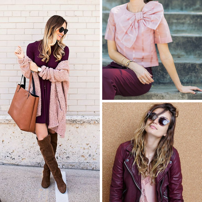 Styling Pink with Burgundy and Plum for a Casual Fall Look - Elegantly  Dressed and Stylish
