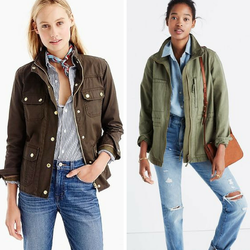 A couple of my favorite military jackets from J. Crew and Madewell