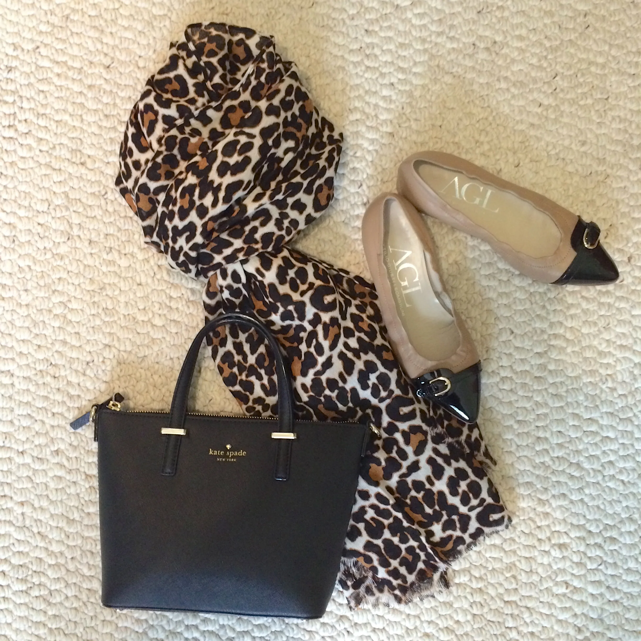 leopard scarf black bag color block flats.jpeg