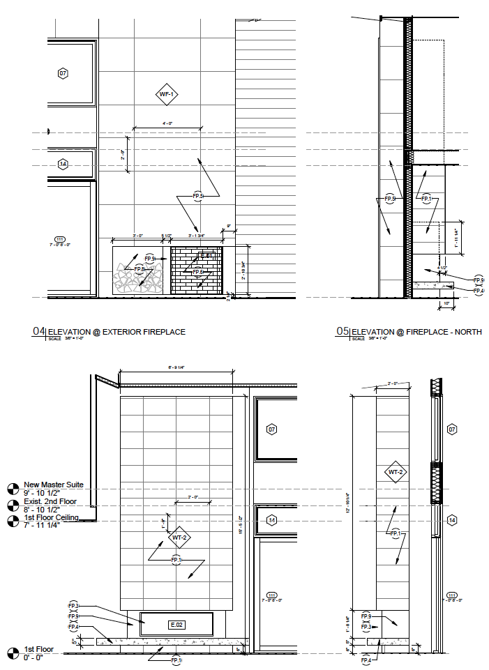 Indoor/Outdoor Fireplace Detail Drawings