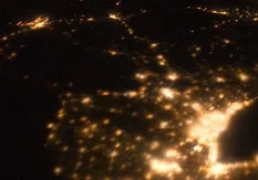 Light pollution in Ontario as seen from the International Space Station.