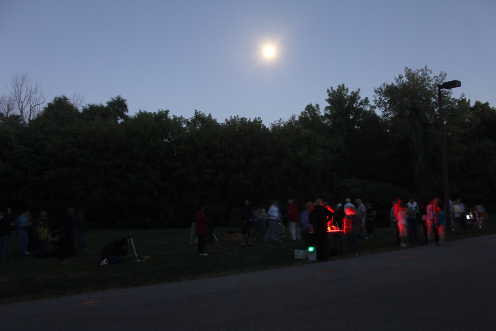 An evening of observing at Riverwood, lit up by moonlight.